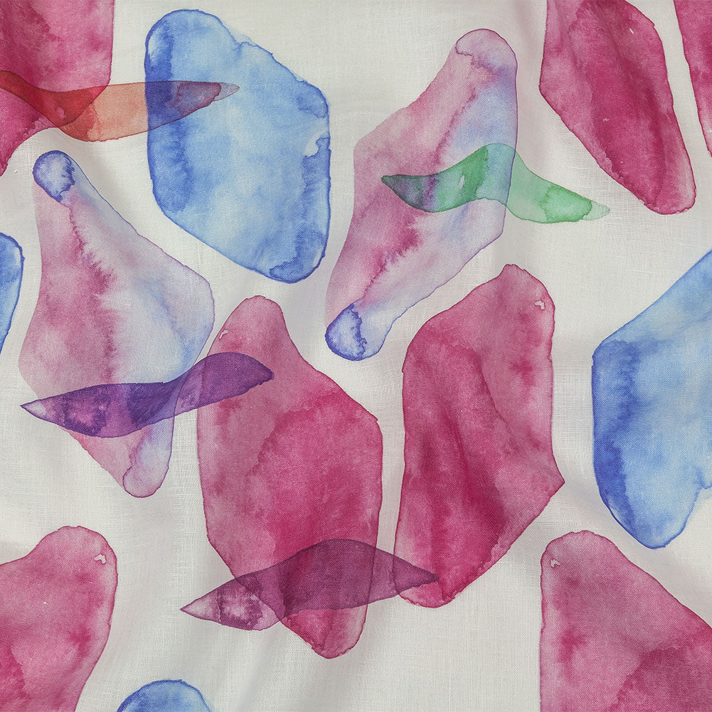 Pink, Blue and Green Painterly Geometry Medium Weight Linen Woven - Joann Fabrics