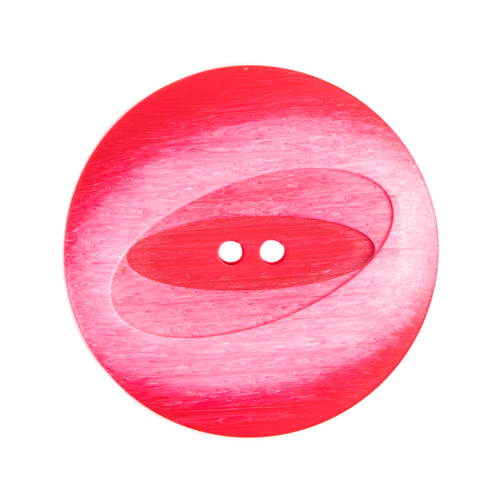 Plastic 2-Hole Button Made in Italy - 44L/28mm - Red and Pink Woodgrain with Ovals - Joann Fabrics