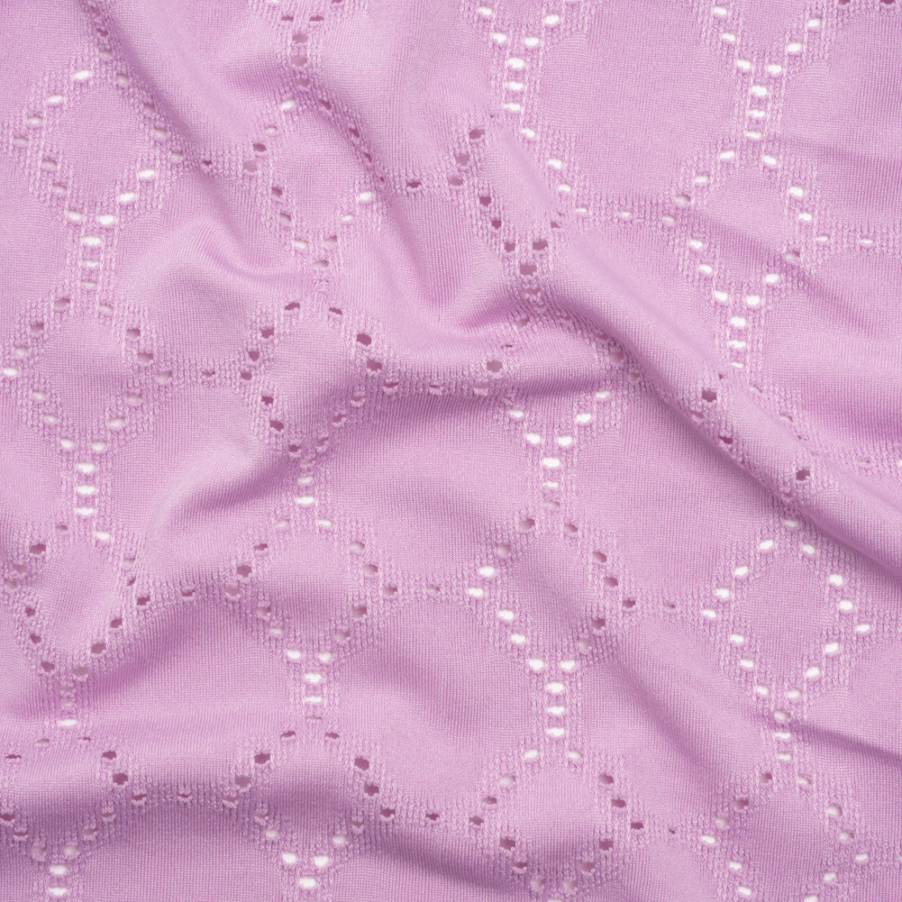 Stretch Polyester Jersey with Eyelets - Lavender Circles - Designer Deadstock - Joann Fabrics