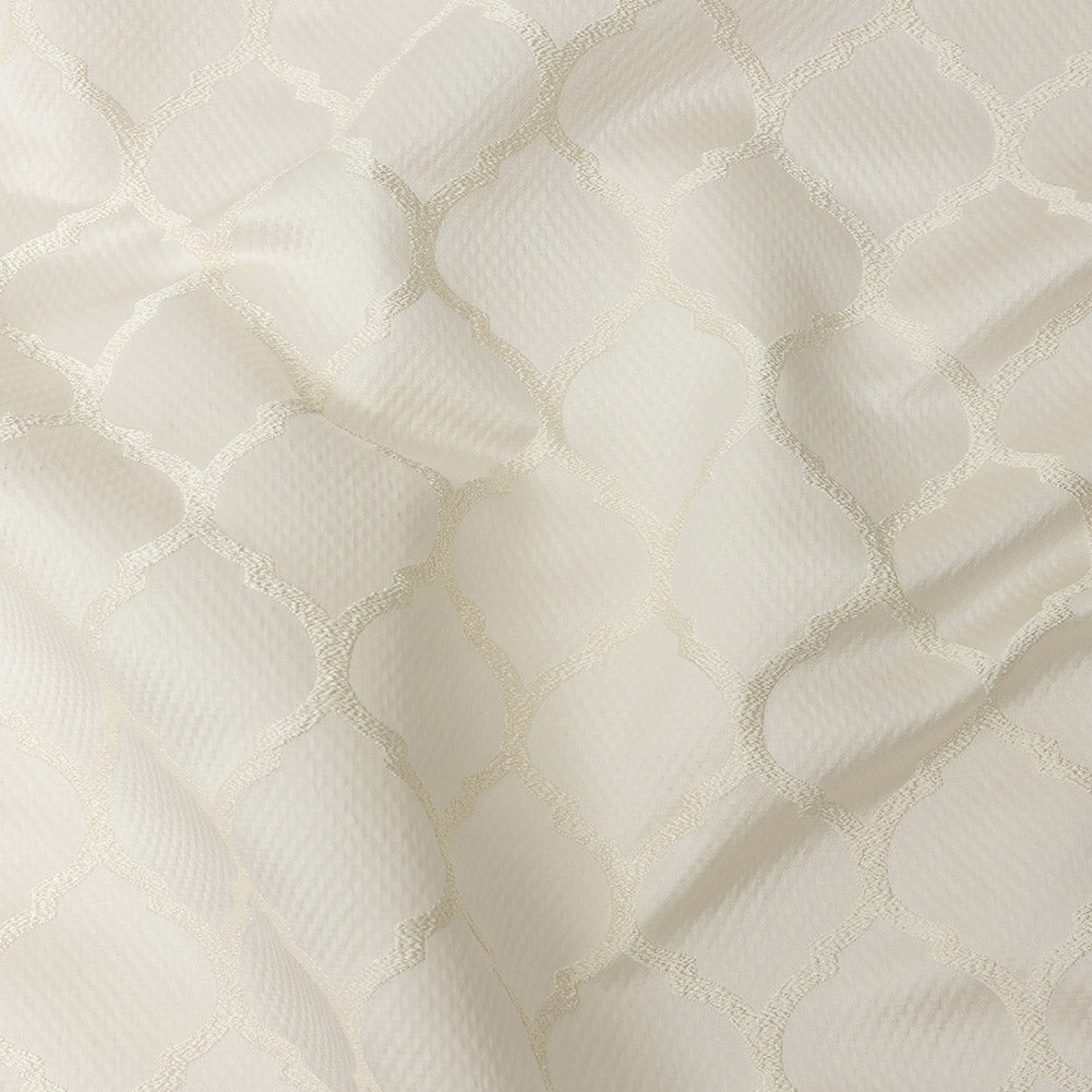 Satin-Faced Jacquard - Ivory Moroccan Quatrefoil - British Imported - Joann Fabrics