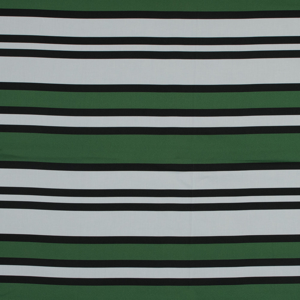 Stretch Cotton Sateen - Green and White Stripes - Aina Stripe Print - Mood Exclusive Aloha Collection - Joann Fabrics