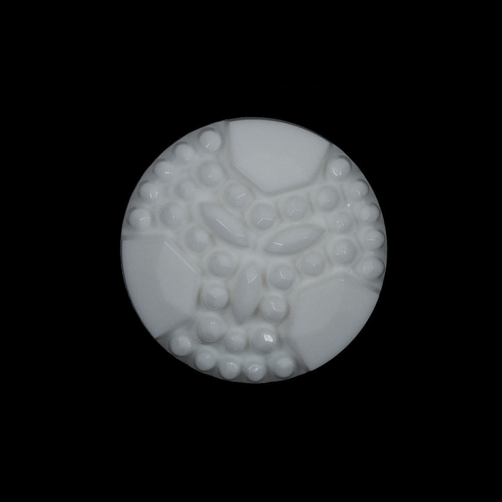 White Floral Plastic Shank-Back Button - 36L/23mm - Joann Fabrics