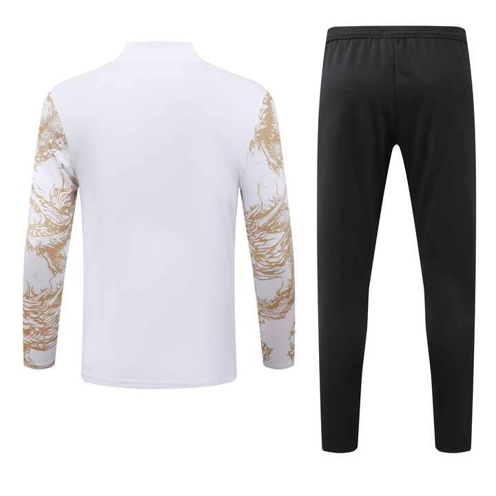 2024/2025 Real Madrid Royal White print special edition Half-Pull Training Suit Football Shirt 1:1 Thai Quality Set