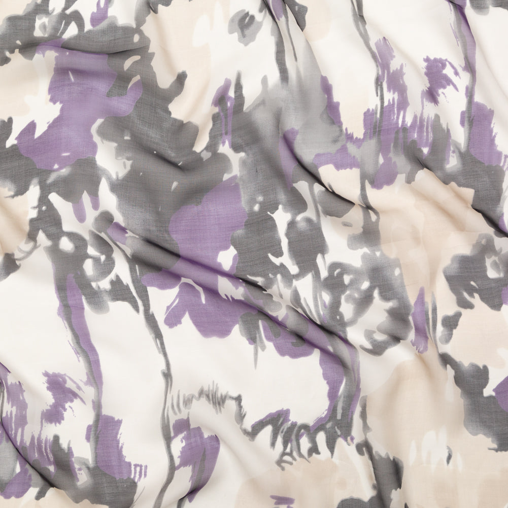 Purple and Gray Abstract Silk Chiffon - Joann Fabrics