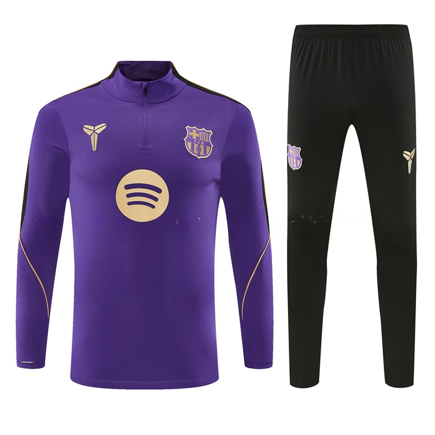Barcelona 26-27 Long Sleeve Training Set - Purple Top & Black Pants - UnitedFutballJersey