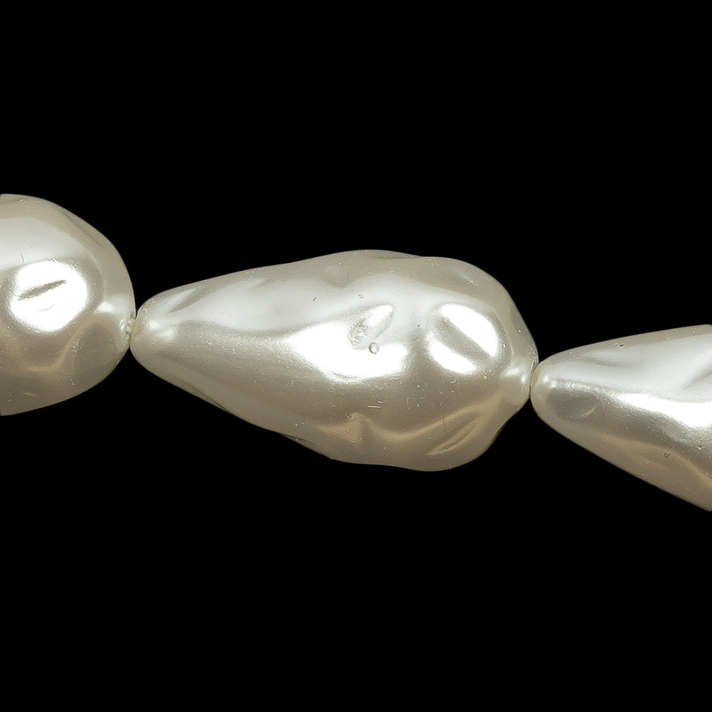 Vintage Faux Pearl Teardrop Beads Strand - 1