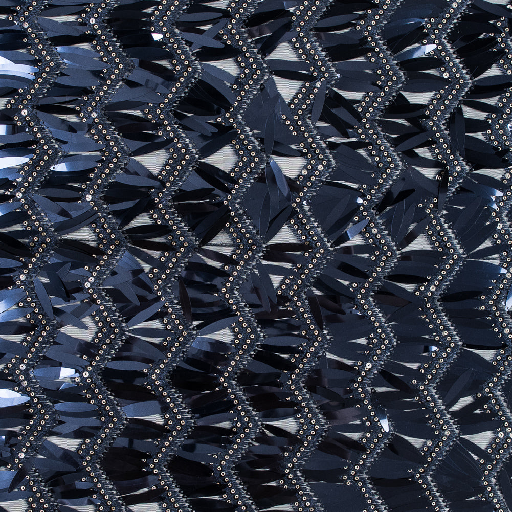 Fringe Sequin Fabric - Navy Chevrons - Joann Fabrics