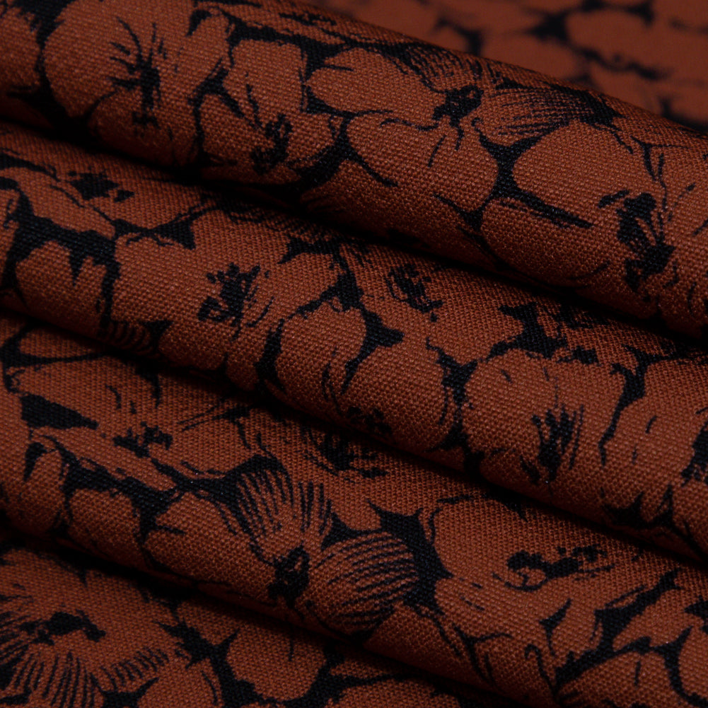 Stretch Polyester Crepe - Rust Floral - Poppy Paradise Print - Mood Exclusive Serengeti Collection - Joann Fabrics