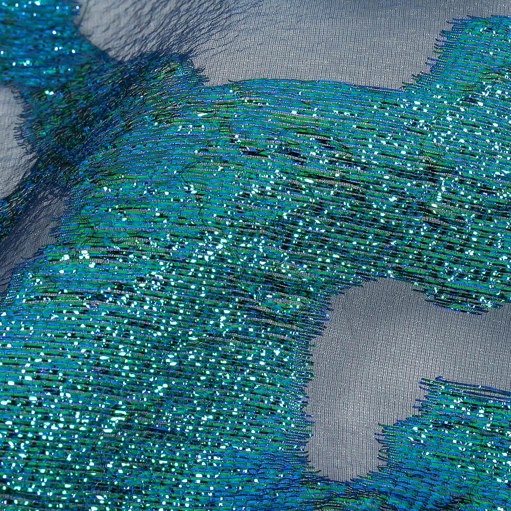 Metallic Royal and Emerald Animal Spots Luxury Burnout Brocade - Joann Fabrics