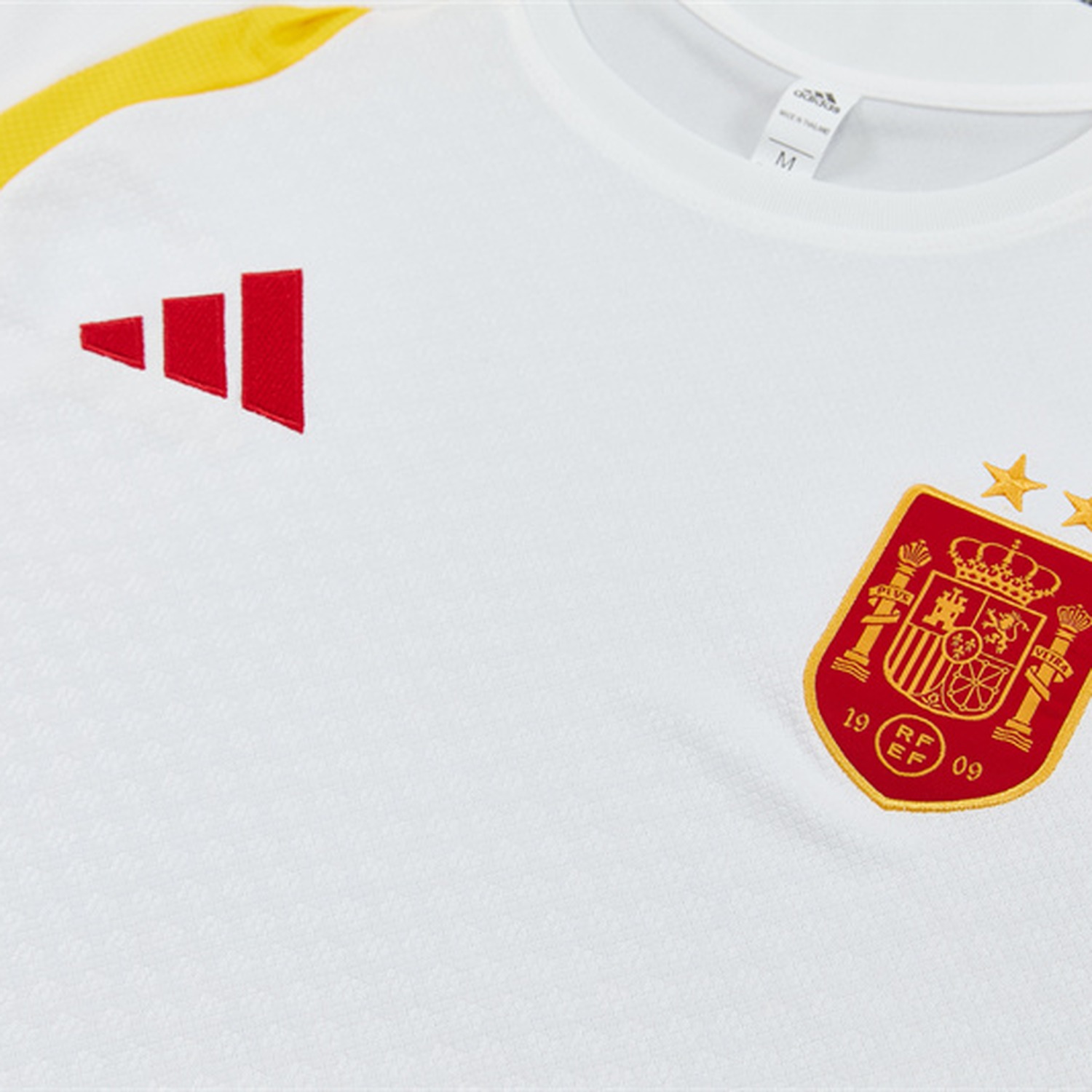 Spain 2026 Two Stars Kids Short-Sleeve Training Set - White Top & Deep Blue Shorts - UnitedFutballJersey