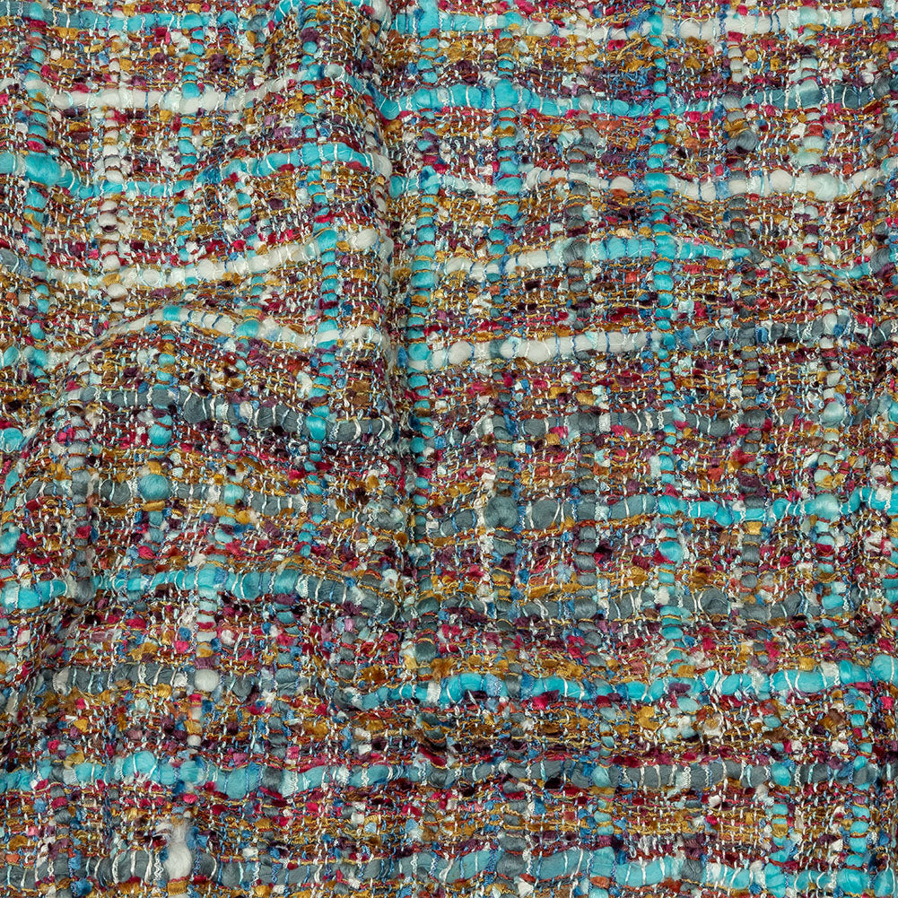 Viscose and Acrylic Chenille Tweed - Sky, Bronze Mist, and Magenta - Newcastle Collection - Joann Fabrics