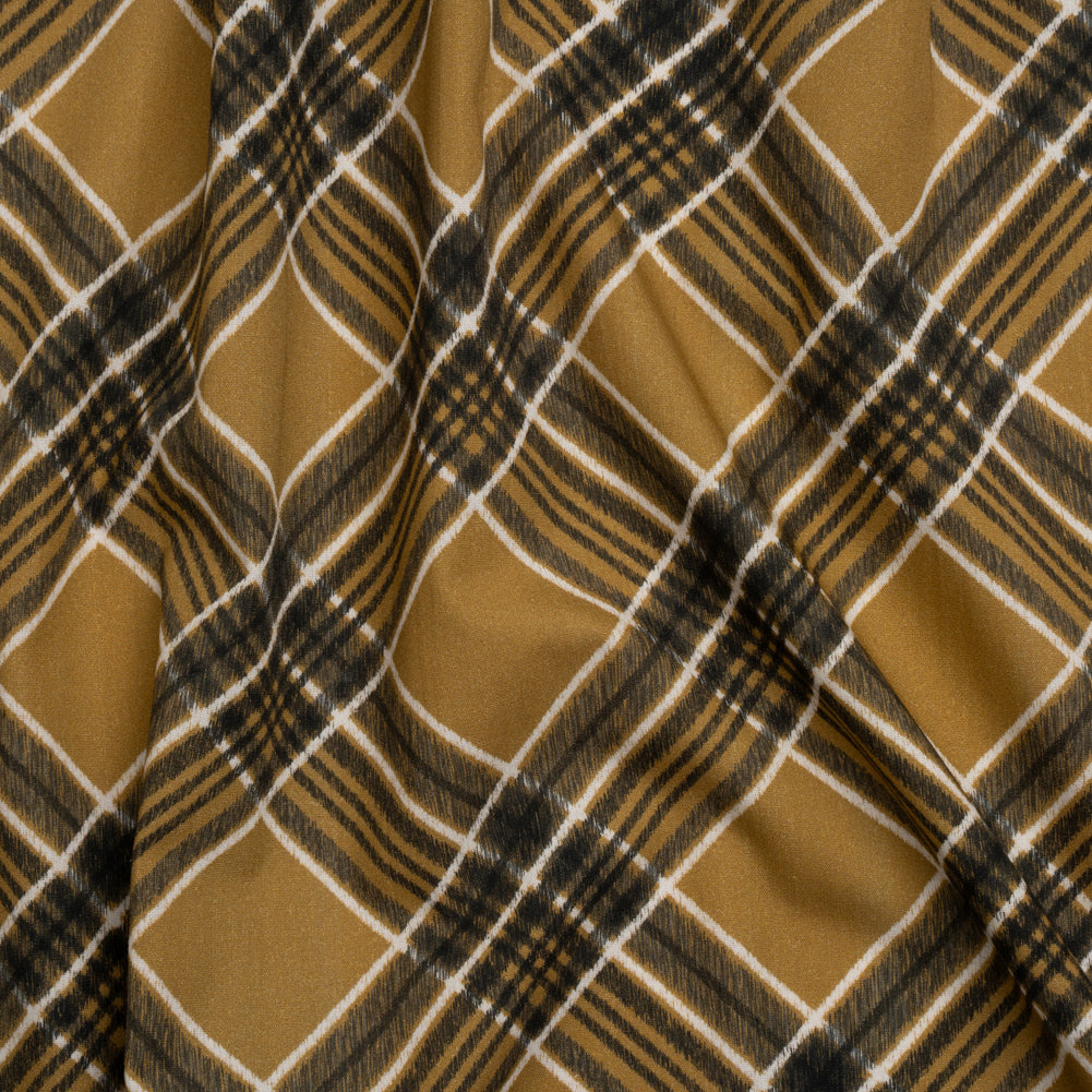 Mood Exclusive Brown Argyle Anyone Cotton Poplin - Joann Fabrics