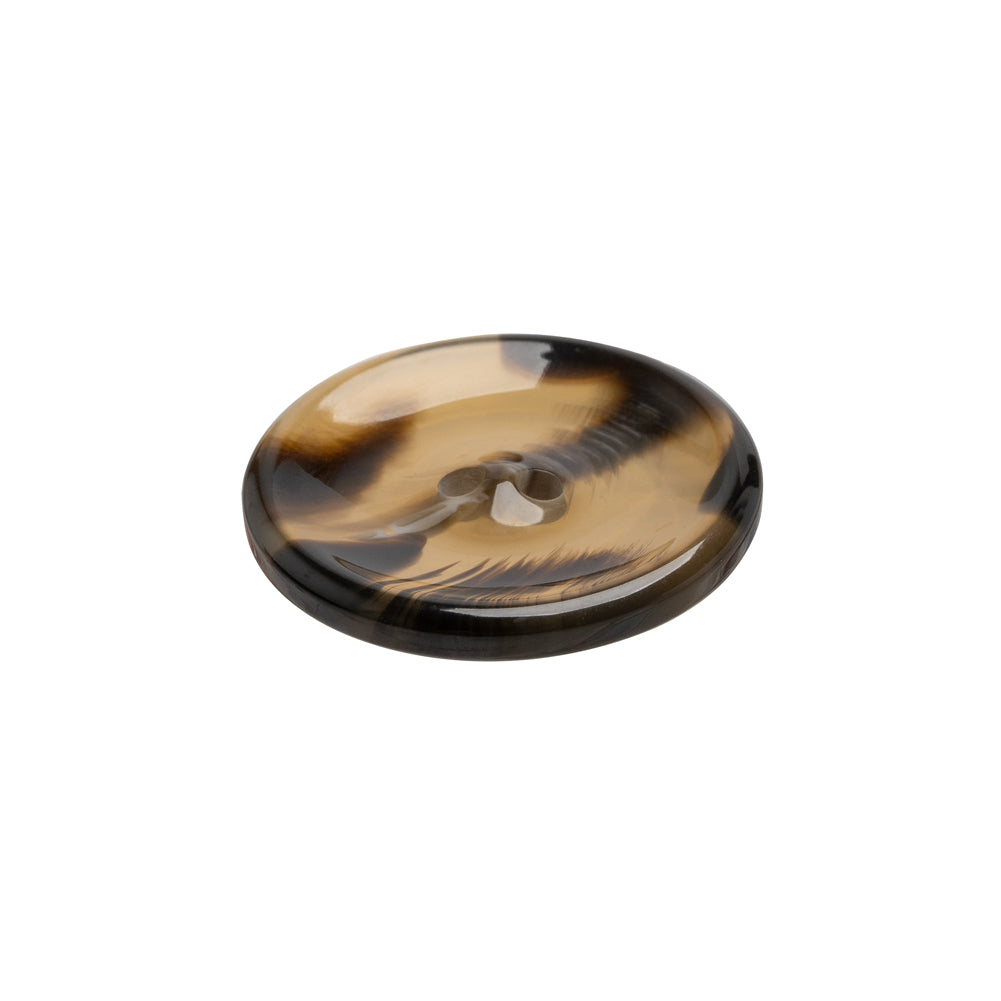 Plastic 2-Hole Button - 35L/22mm - Brown and Black Translucent Rolled Rim - Joann Fabrics