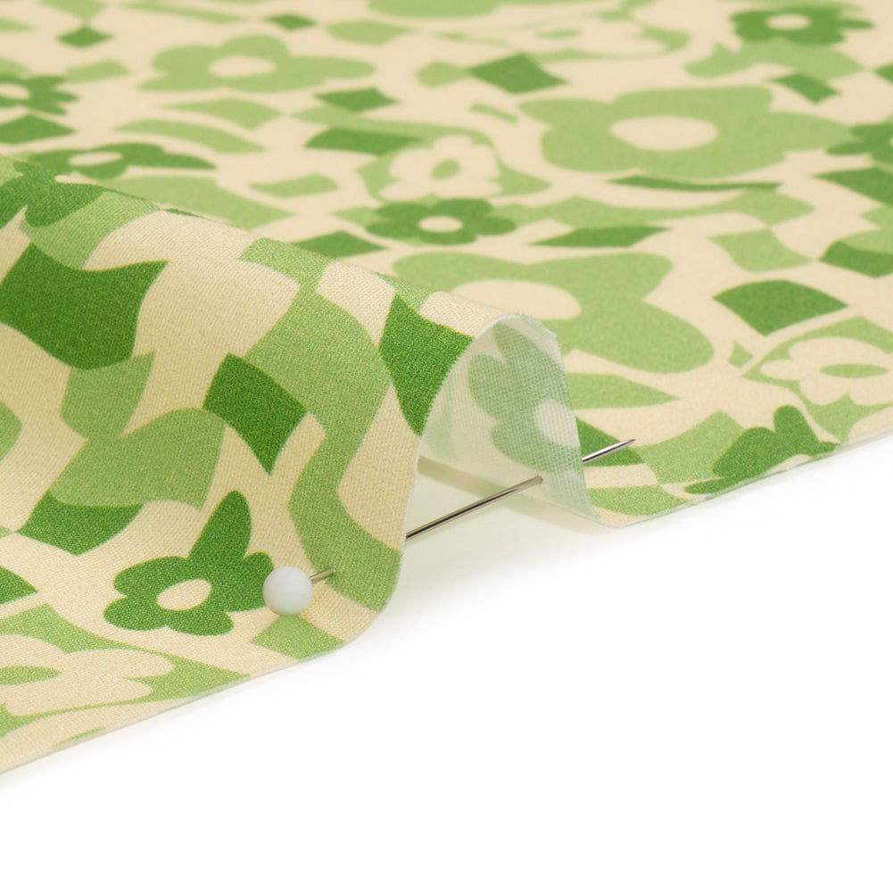 Mood Exclusive Green Puddled Petals Stretch Cotton Poplin - Joann Fabrics