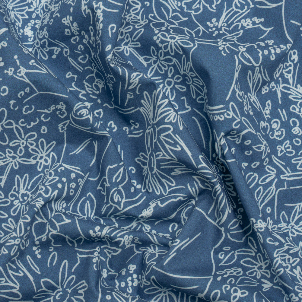 Mood Exclusive Country Blue Potted Pleasantries Cotton Poplin - Joann Fabrics
