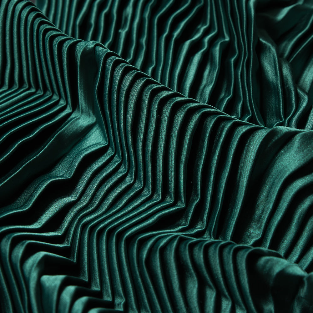 Pleated Stretch Satin - Emerald Green - Andreas Collection - Joann Fabrics