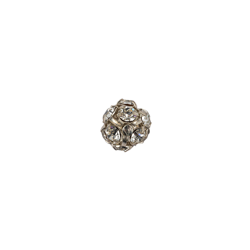 Vintage Swarovski Crystal Rhinestones and Silver Metal Shank Back Ball Button - 13L/8mm - Joann Fabrics