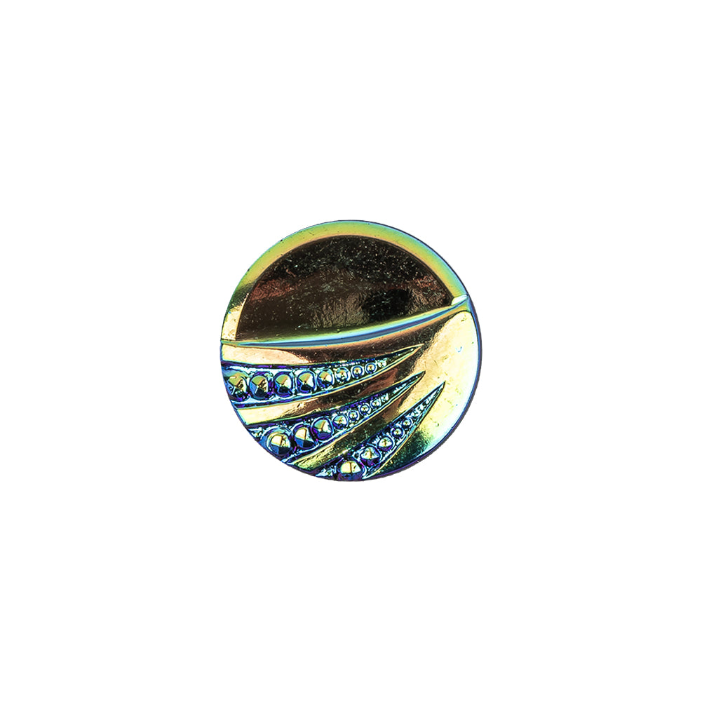 Vintage Blue Iris and Black Classical Shank Back Glass Button - 22L/14mm - Joann Fabrics
