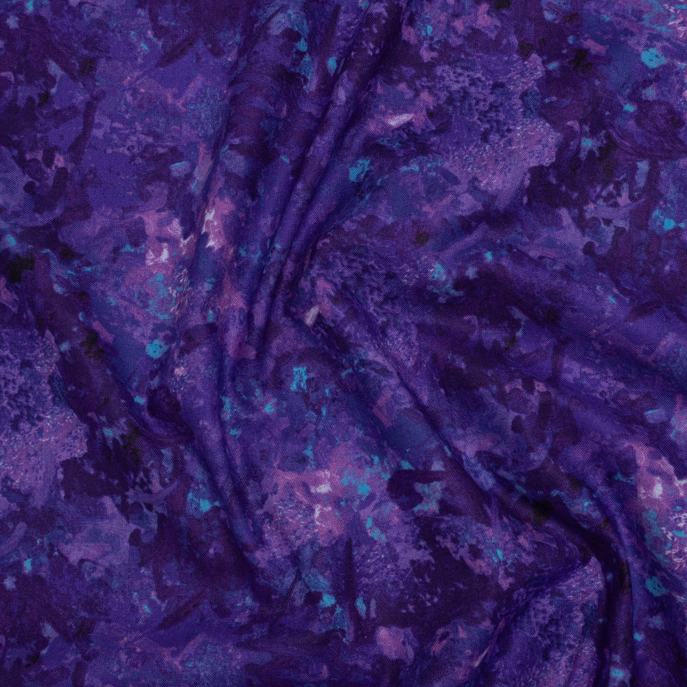 Printed Quilting Cotton by Deborah Edwards for Northcott Studio - Violet Painterly Abstract - Chroma Collection - Joann Fabrics