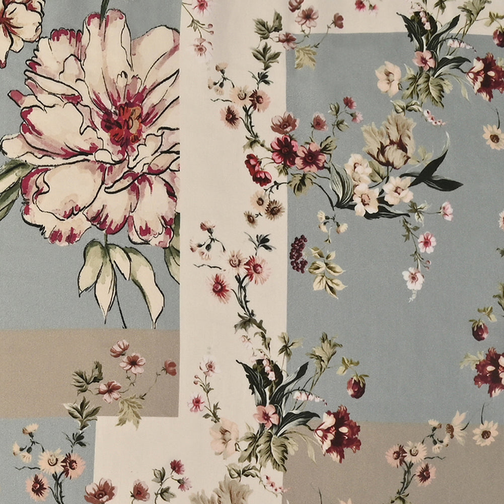 Mood Exclusive Ornamental Divergence Sky Blue and Gray Cotton Lawn - Joann Fabrics