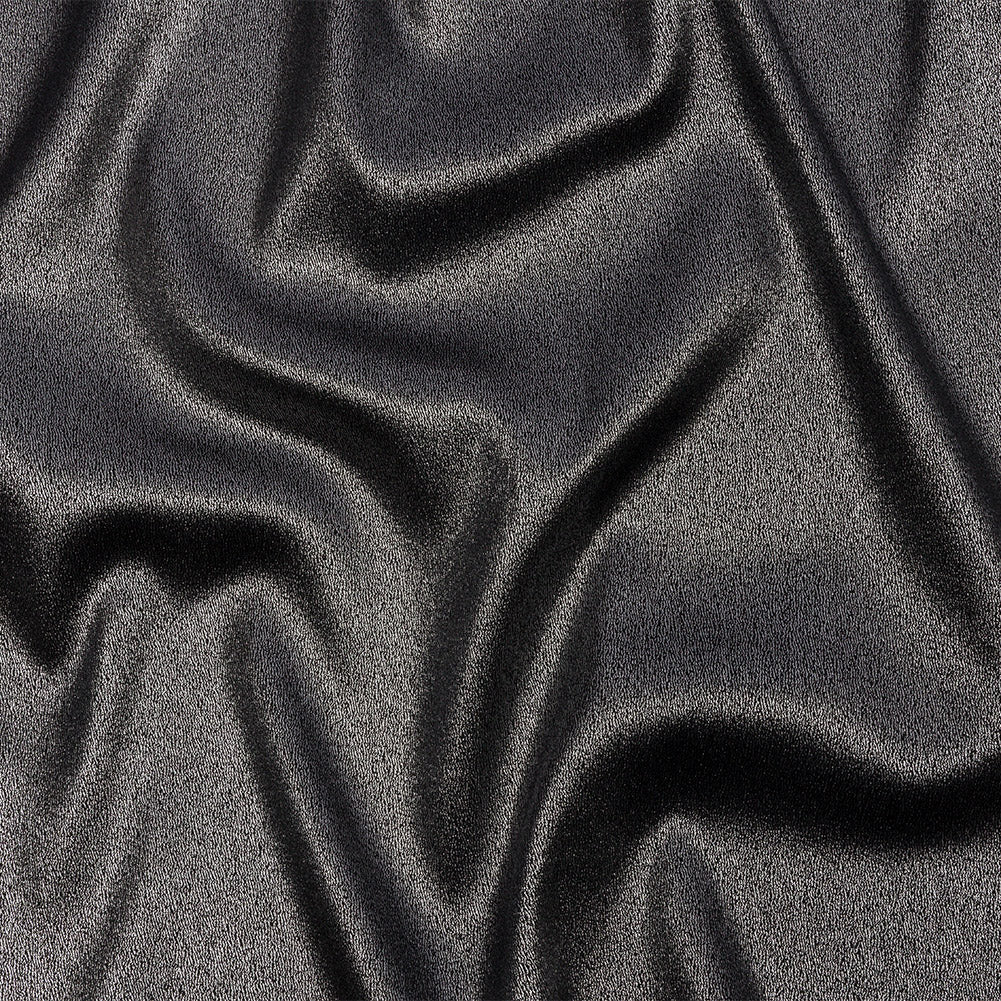 Stretch Polyester Crepe with Gold Foiling - Black - Devyn Collection - Joann Fabrics