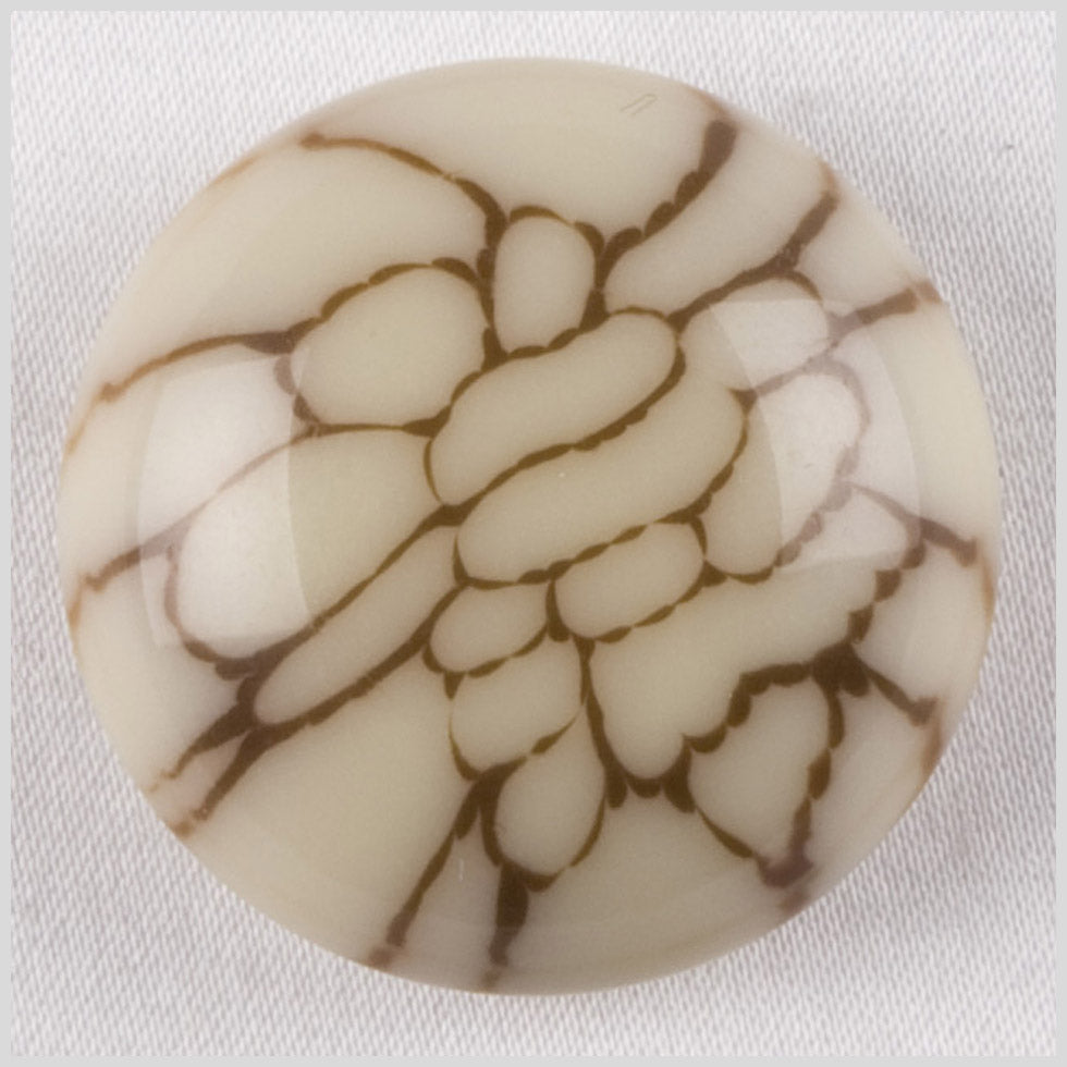 Plastic Shank Back Button - 44L/28mm - Ivory and Brown Abstract Outlines - Joann Fabrics
