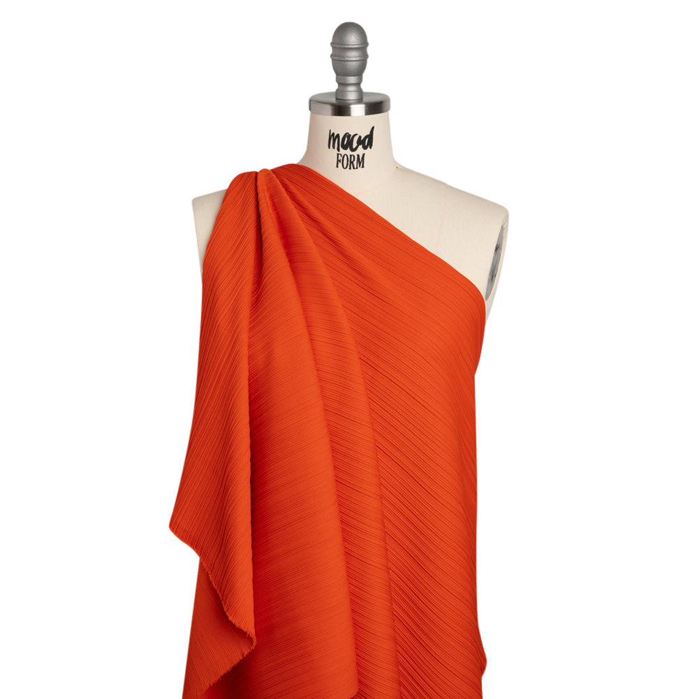 Ribbed Stretch Polyester Double Knit by Mara Hoffman - Blaze Orange - Designer Deadstock - Joann Fabrics