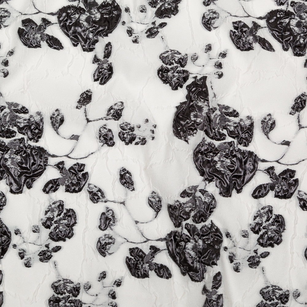 Metallic Black and White Alyssum Rosy Luxury Brocade - Joann Fabrics