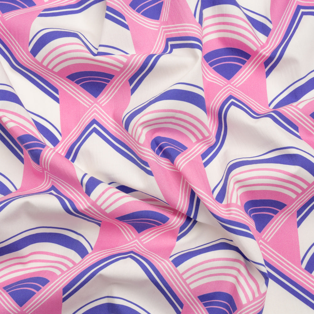 Mood Exclusive Pink Geometric Groove Cotton Poplin - Joann Fabrics