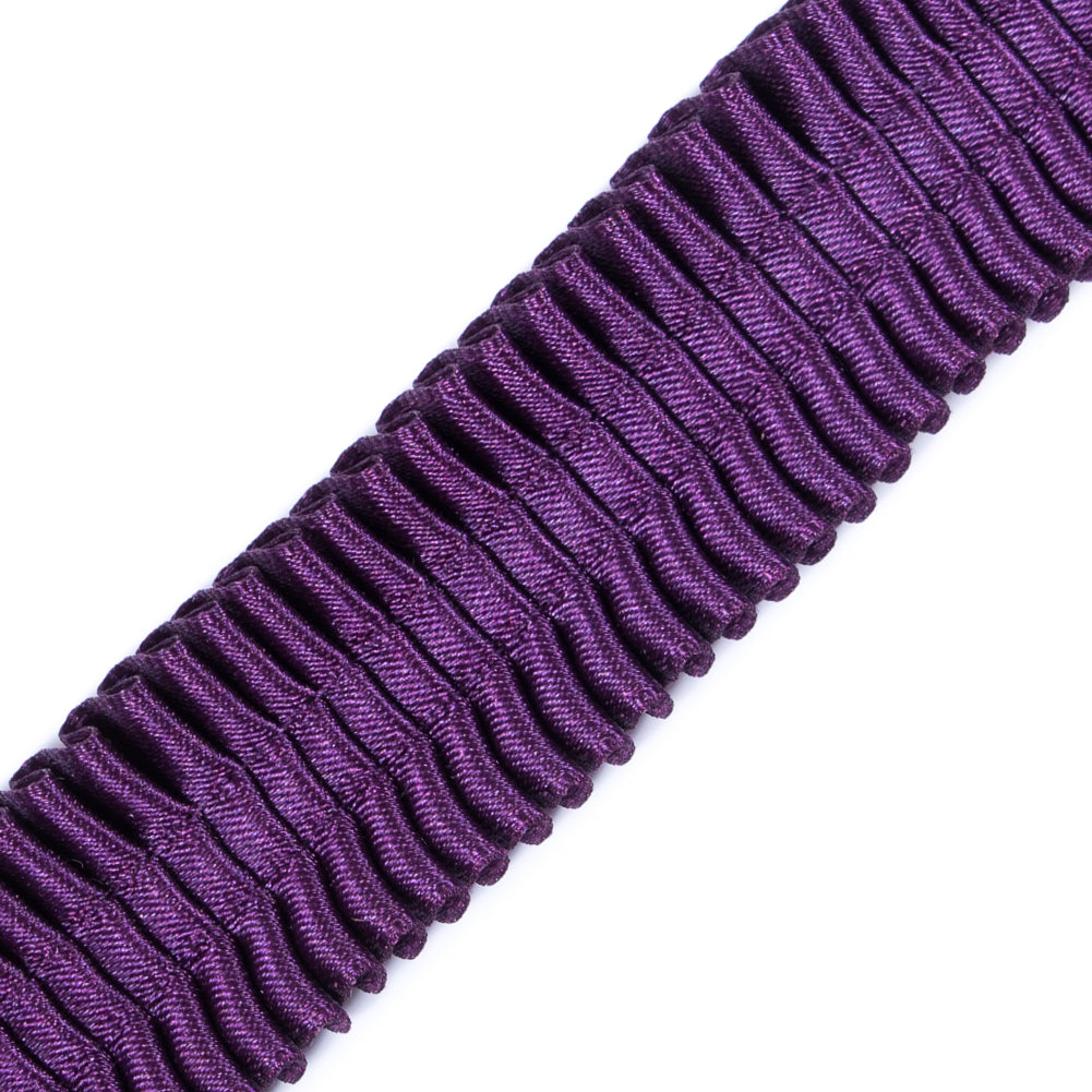 Italian Dark Purple Deep Knife Pleated Trimming - 1