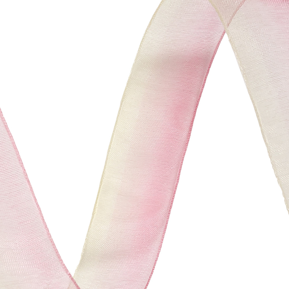 Sheer Yellow and Hot Pink Ombre Ribbon - 0.875