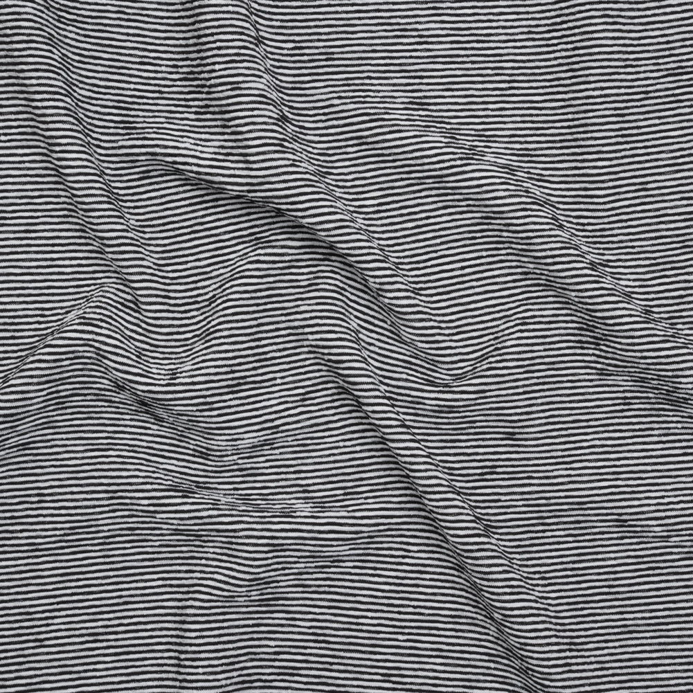 Stretch Knit Jacquard by Mara Hoffman - Black and White Ribbed Candy Stripes - Designer Deadstock - Joann Fabrics