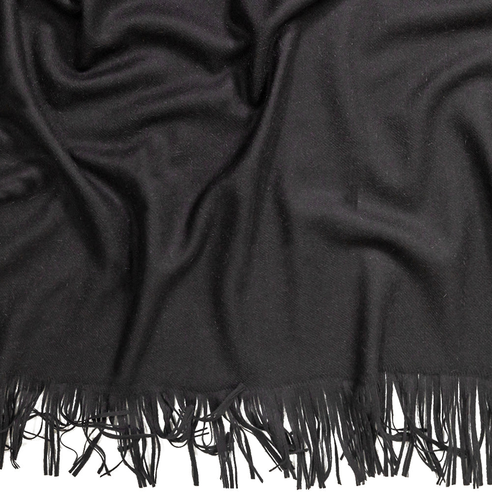 Black Felted Twill Cashmere Coating Panel With Fringe Border - Joann Fabrics