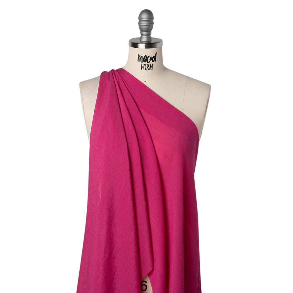 Textured Gauzy Polyester and Rayon Woven - Bright Pink - Designer Deadstock - Joann Fabrics
