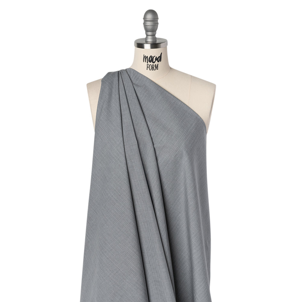 Cotton Shirting - Heathered Gray with Faint White Pinstripes - Deadstock - Joann Fabrics