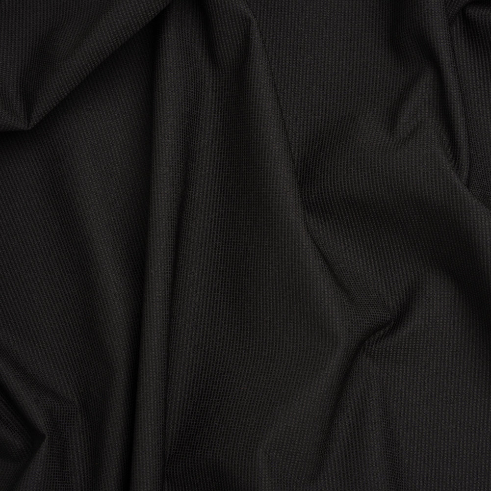 Stretch Polyester and Nylon Dobby Shirting - Black - Designer Deadstock - Joann Fabrics