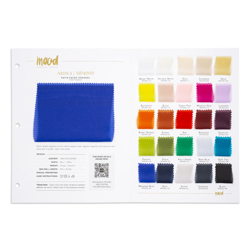 Color Card - Ardea Satin-Faced Organza Collection - 8.5