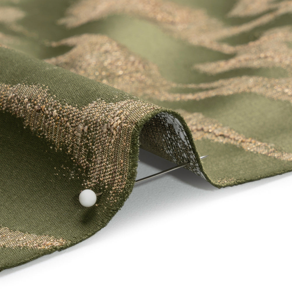 Metallic Drapery Jacquard - Olive Blurred Branches - British Imported - Joann Fabrics