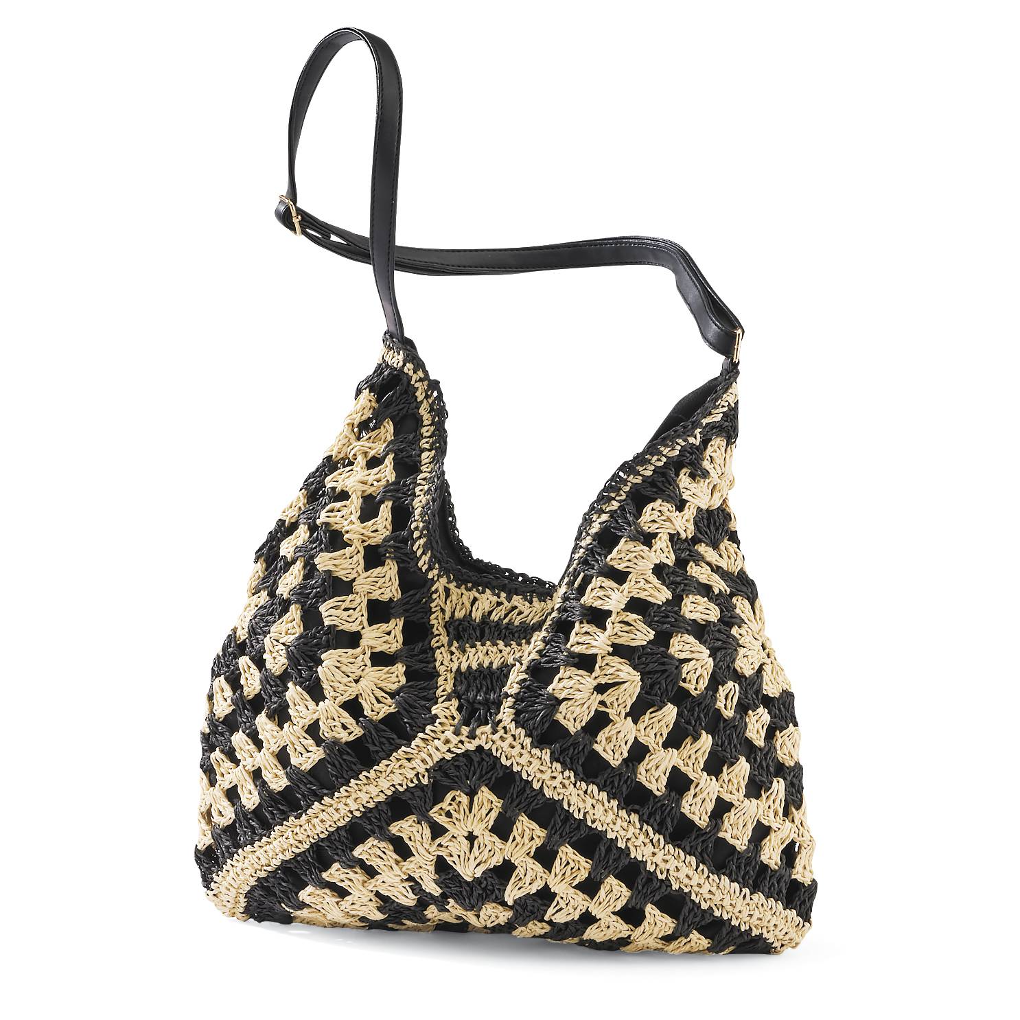 Two-Tone Straw Bag, Magnetic Snap Closure, Interior Pocket - Northstyle Catalog