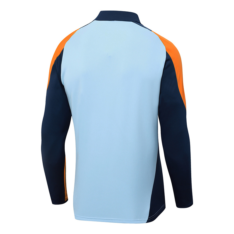 2024/2025 Real Madrid Baby Blue And Yellow Half-Pull Training Suit Football Shirt 1:1 Thai Quality Set