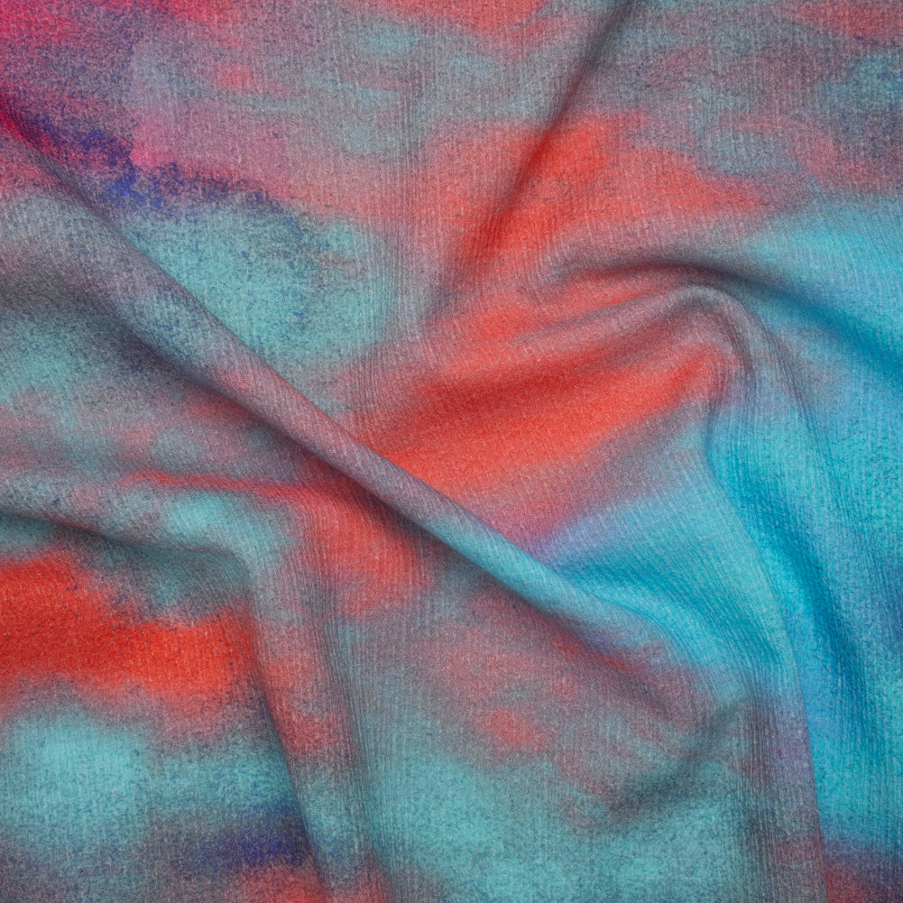 Slubbed Gauzy Cotton Woven - Sky Blue, Bubblegum Pink and Coral Tie Dye - Mood Exclusive To Dye For Print - Joann Fabrics