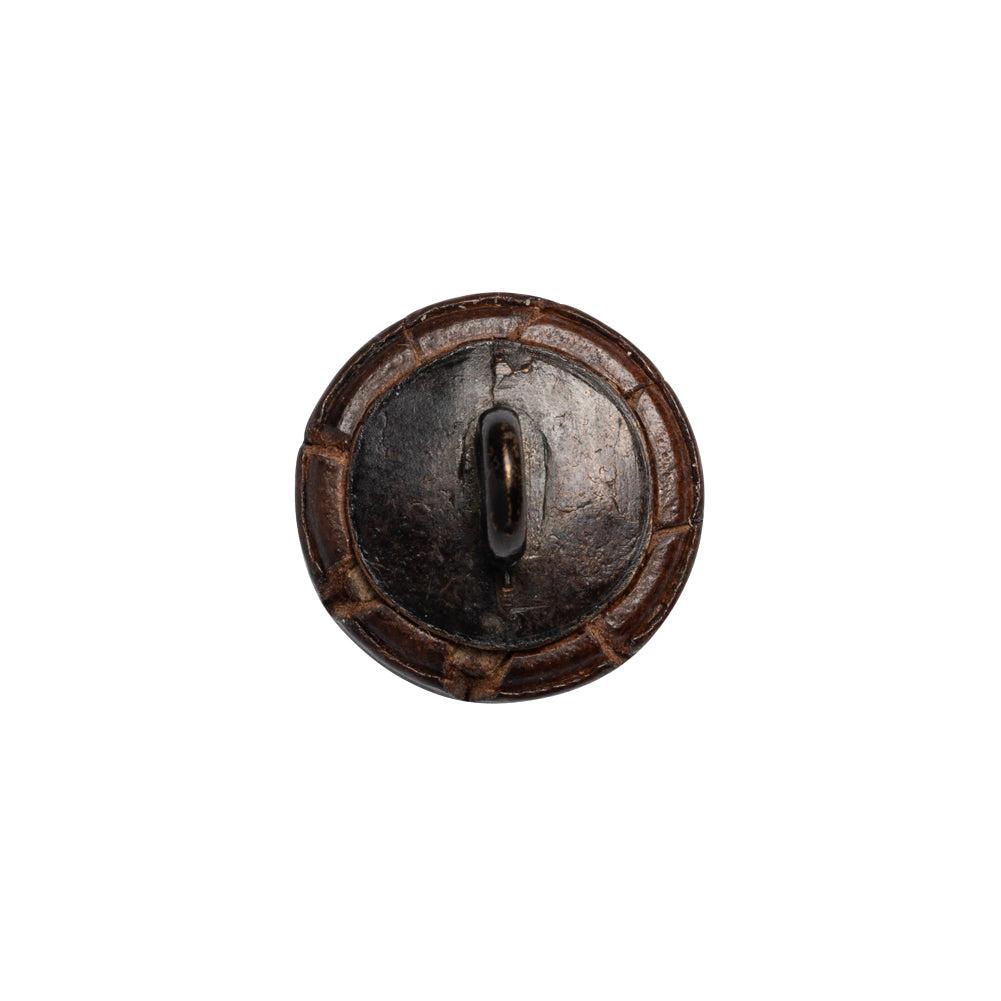 Italian Brown Flat Top Leather Shank Back Button - 24L/15mm - Joann Fabrics