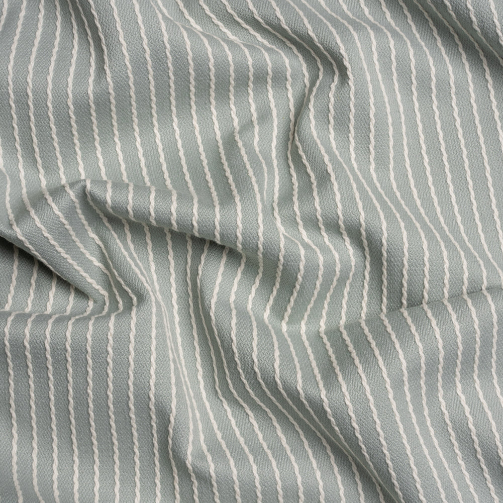 Cotton and Polyester Woven - Seafoam Tactile Chalk Stripes - British Imported - Joann Fabrics
