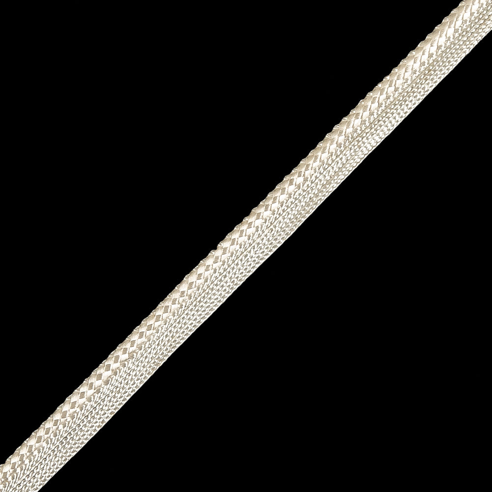 Off White Cotton Braided Cord with Lip - 0.375