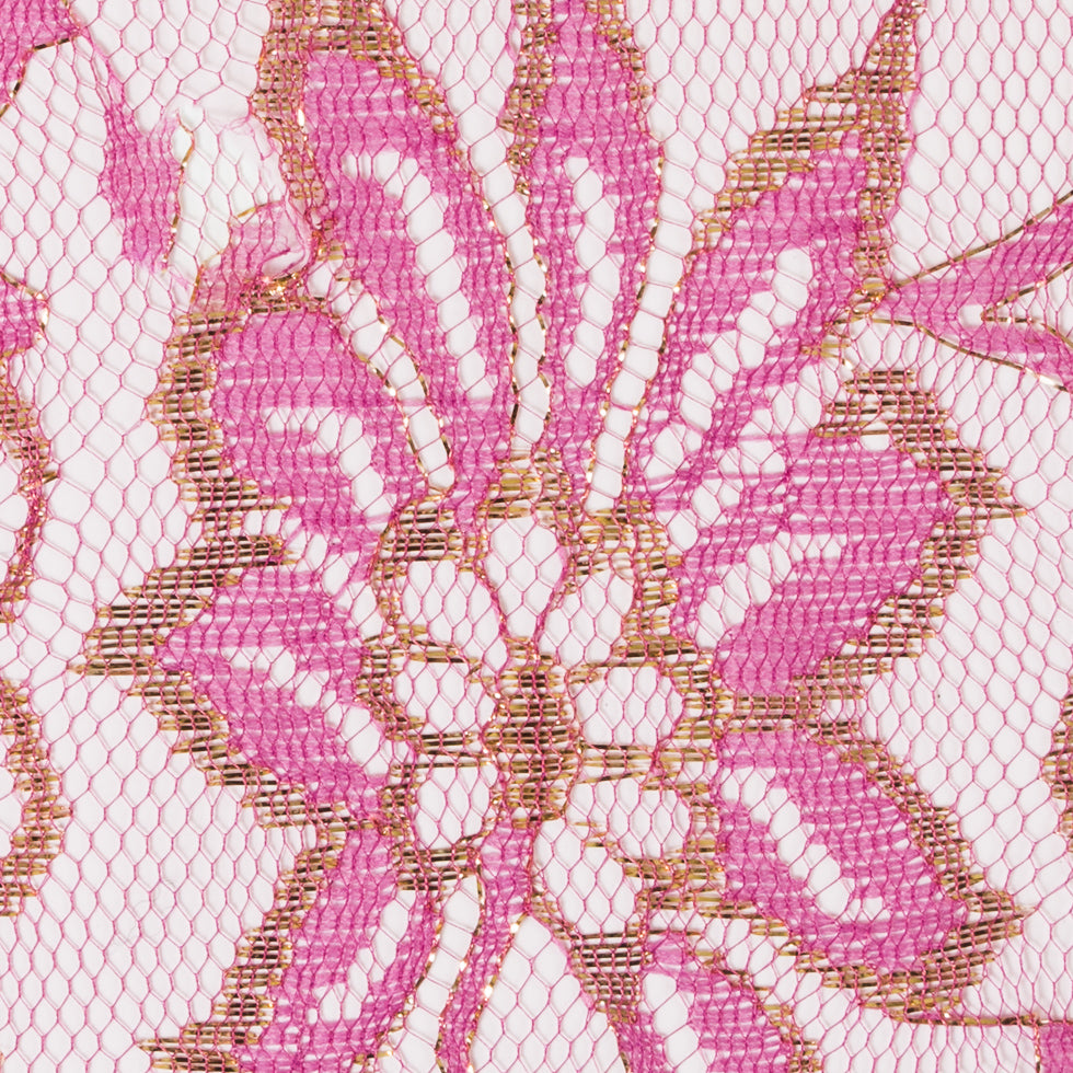 MetallicGold/Pink Fine Floral Lace w/ Scalloped Edges - Joann Fabrics