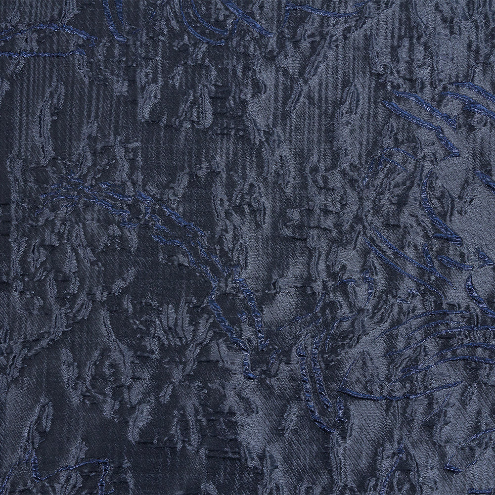 Metallic Royal and Navy Blue Floral Silhouettes Luxury Brocade - Joann Fabrics