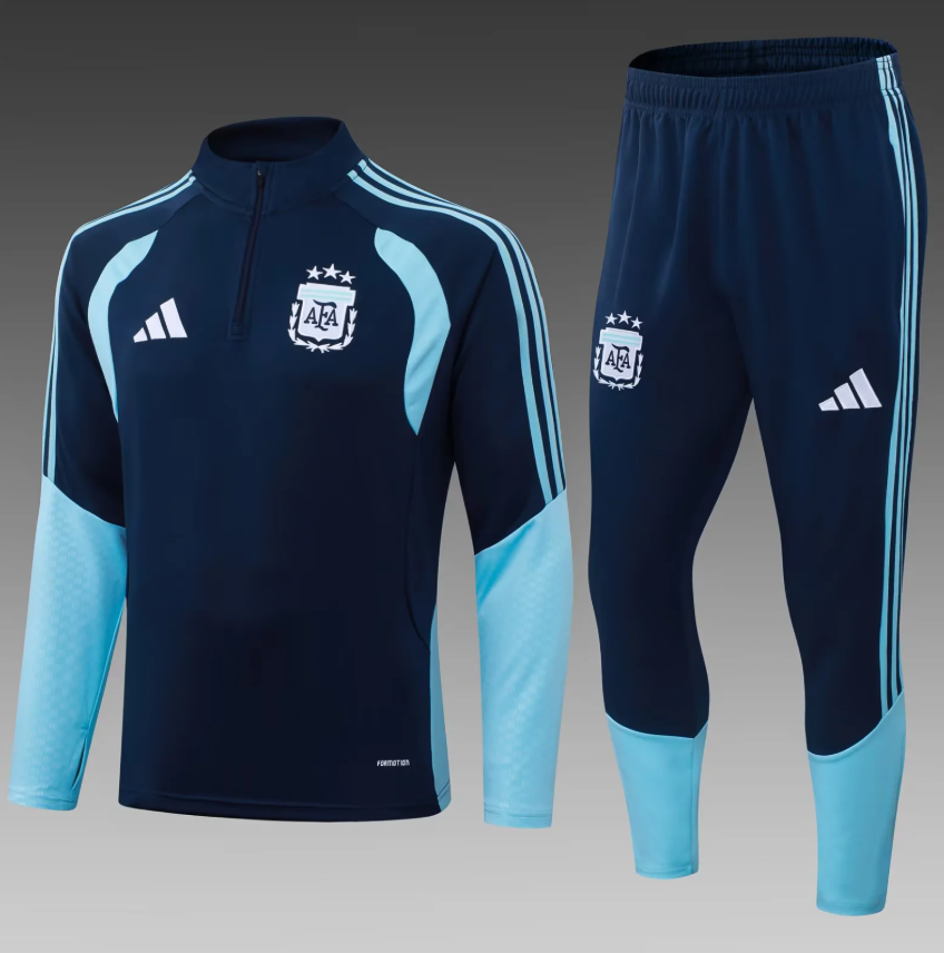 2025/2026 Argentina Half-Pull Training Suit Royal Blue Jersey Set