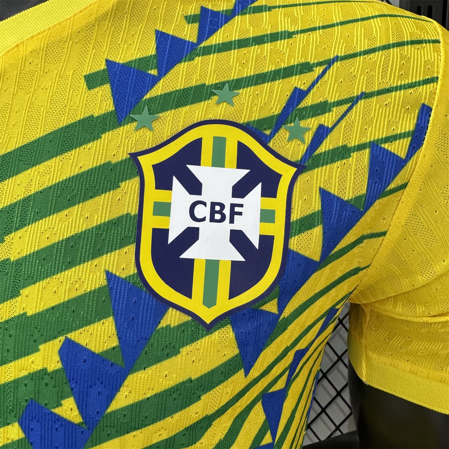 Brazil 2026 Blue-Green Stripes Yellow Special Jersey - Player Version - UnitedFutballJersey