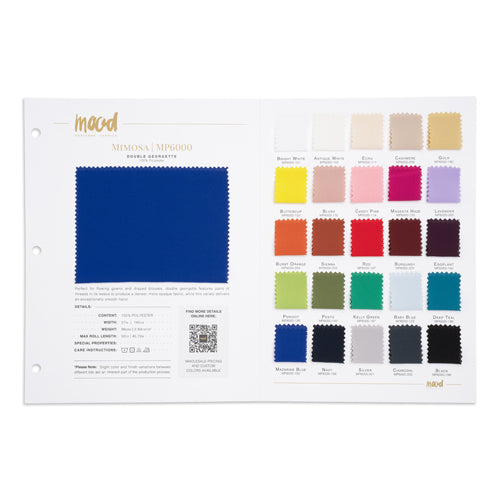 Color Card - Mimosa Double Georgette Collection - 8.5