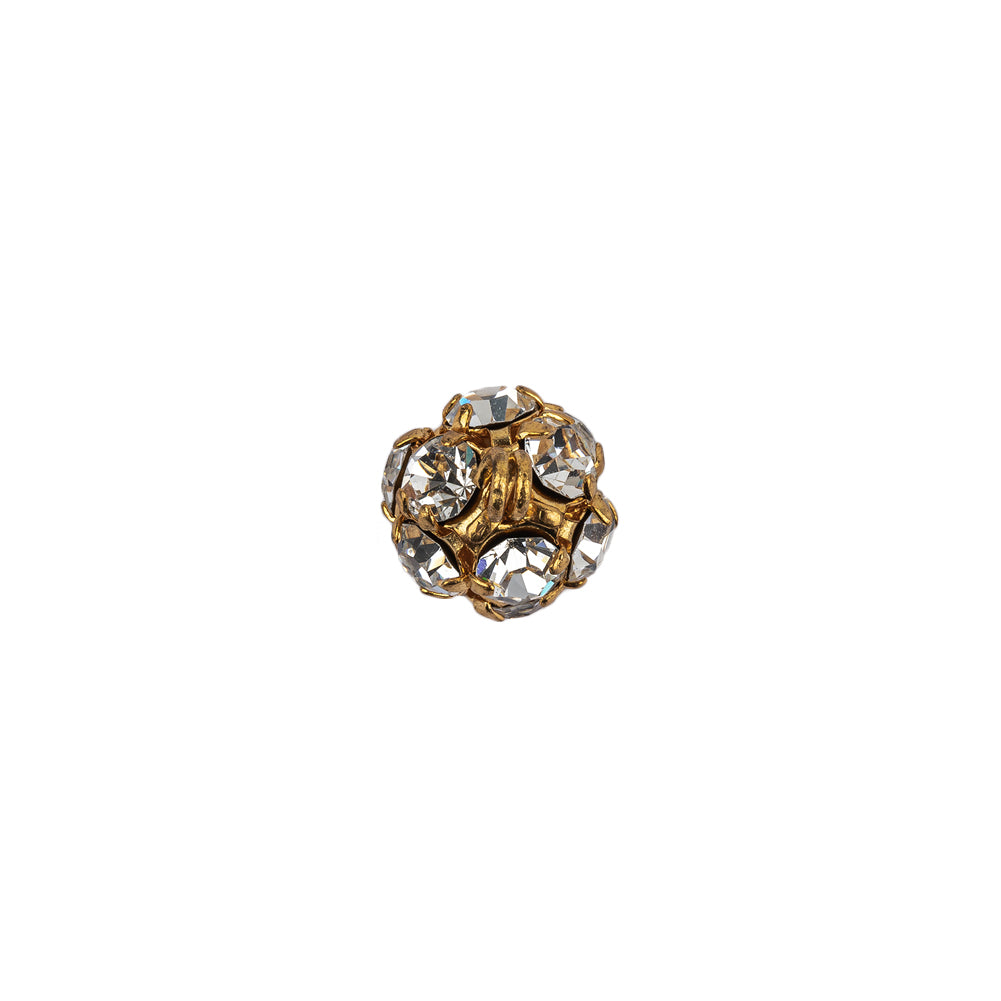 Vintage Swarovski Crystal Rhinestones and Gold Metal Shank Back Ball Button - 16L/10mm - Joann Fabrics